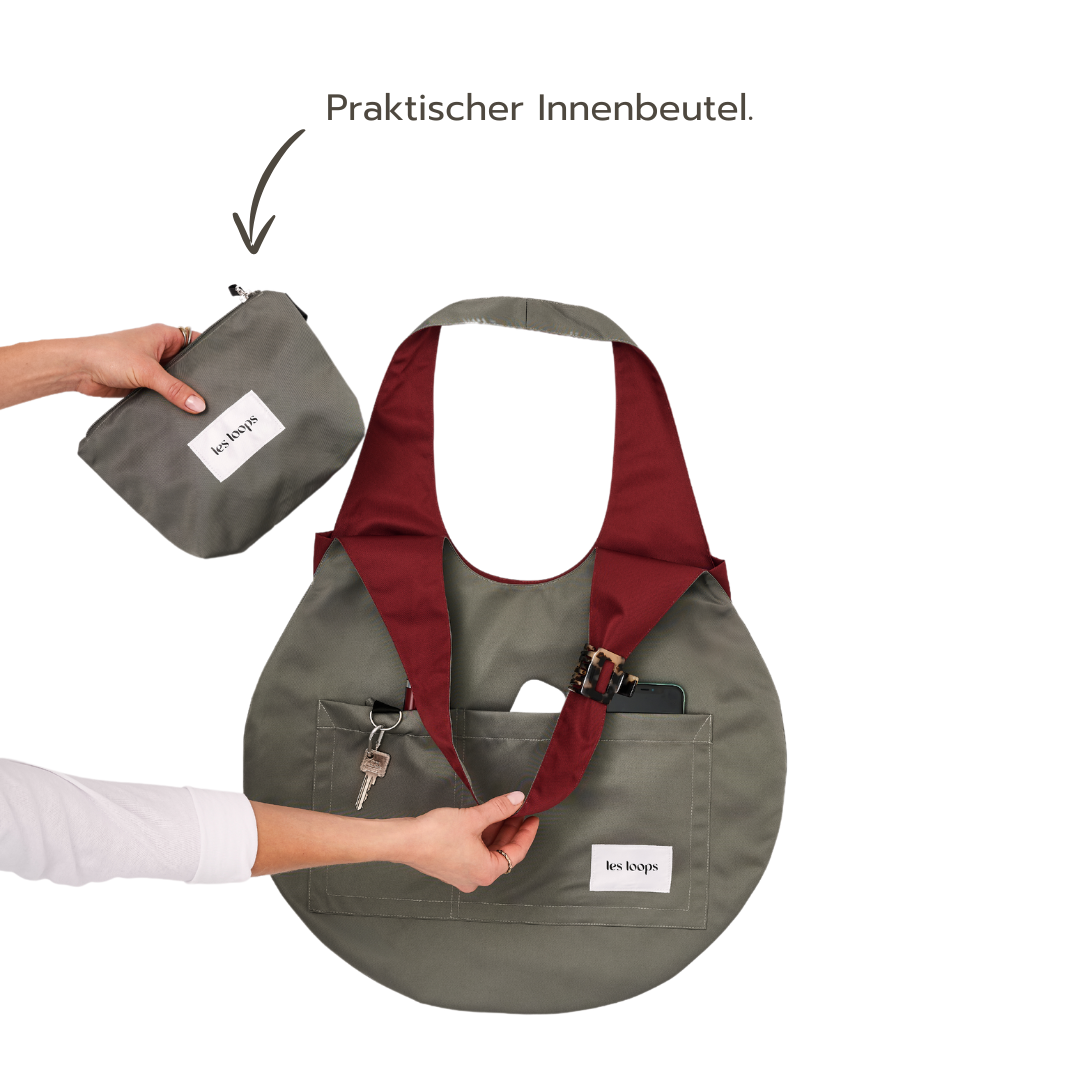 Shopper und Crossbody Set Graugrün