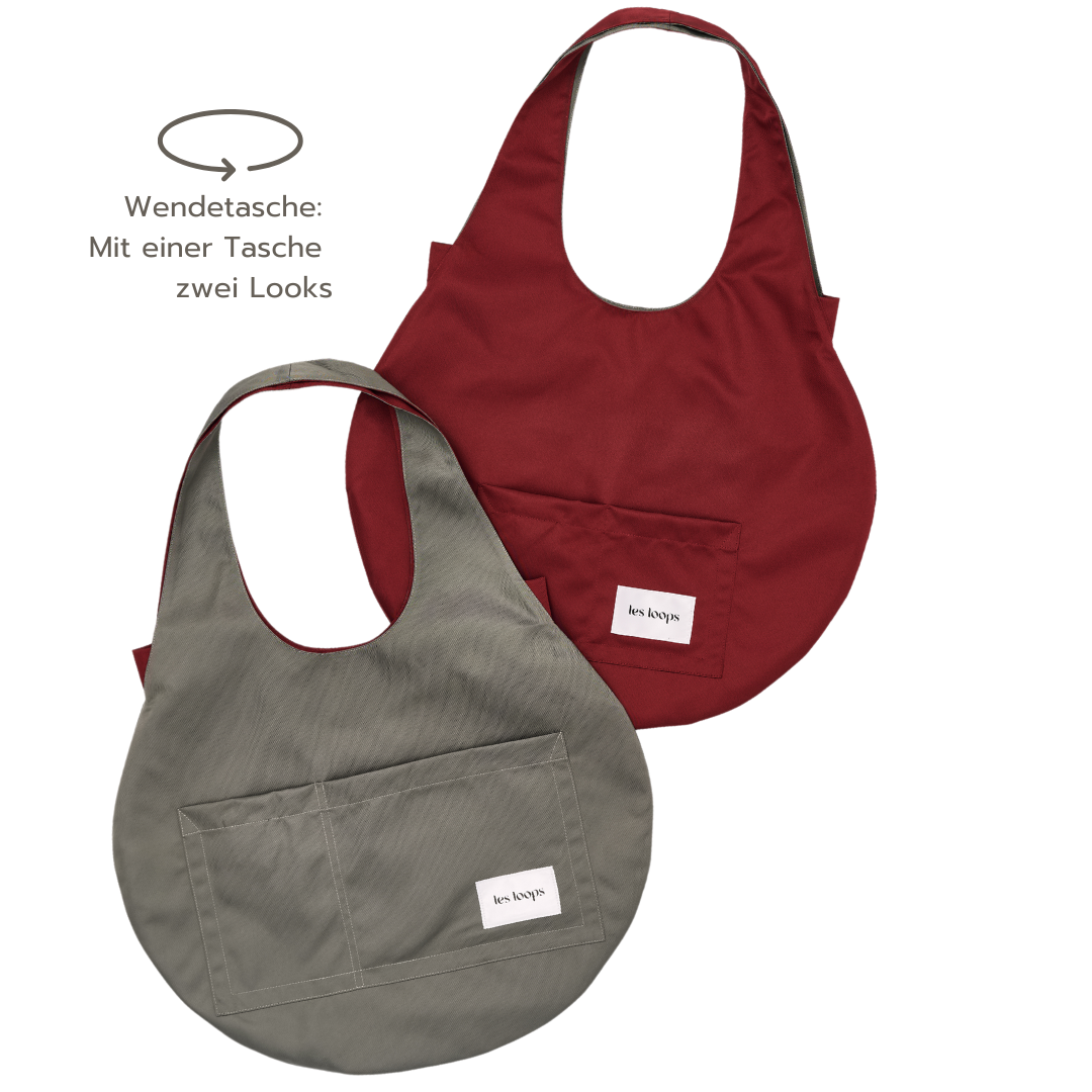 Shopper und Crossbody Set Graugrün