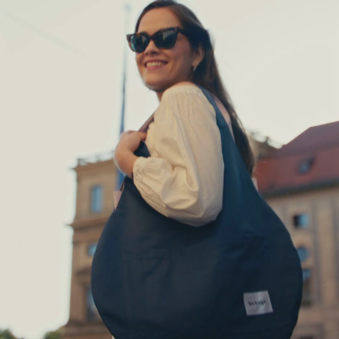 Loops Shopper Tasche Navy-Lavender Wendetasche, ideal für die City und auf Reisen, geräumige Tasche und dennoch leicht